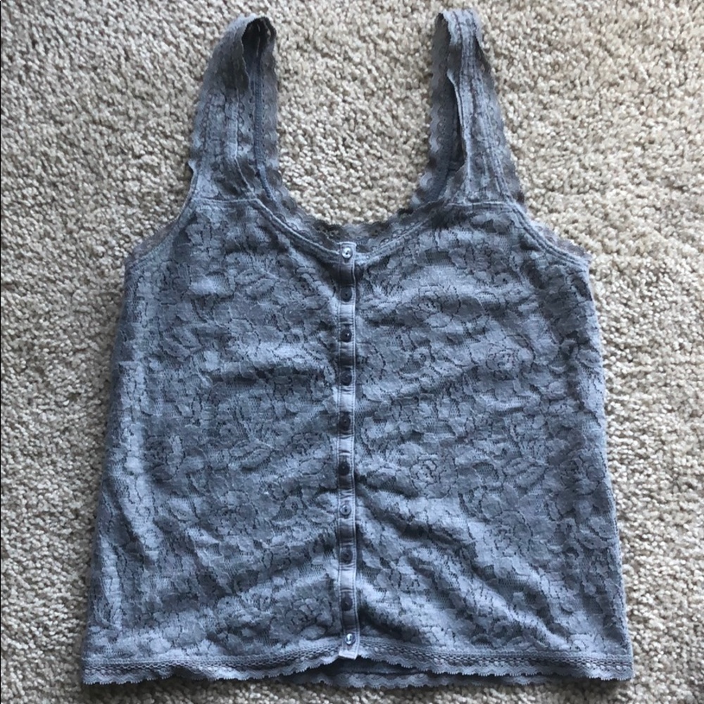 Hollister Size Small Grey Lace Tanktop